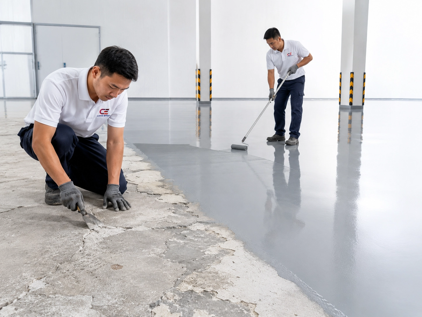 Jasa cat epoxy lantai rusak